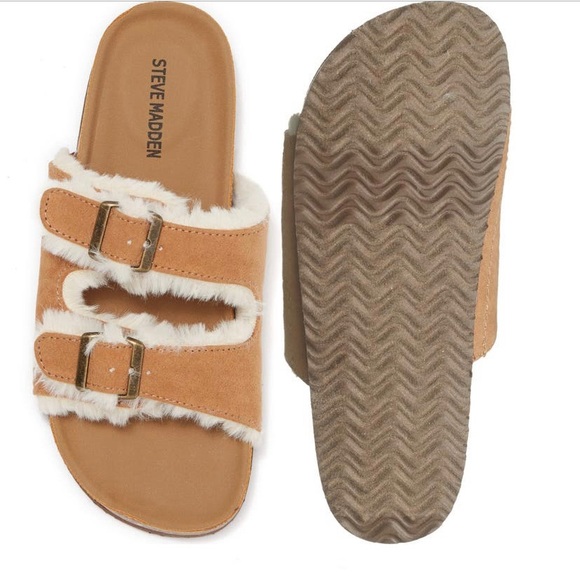 Steve Madden Faux Fur Slide Sandal Size 13 - Picture 2 of 15